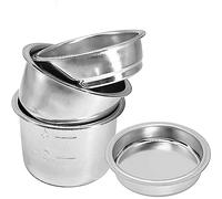 Juego de accesorios para máquina de café espresso de acero inoxidable de 51 mm, tazón de café en polvo semiautomático con filtro ciego individual, doble, cuatro tazas, accesorios para doble disparo