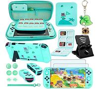 Juego de accesorios para Nintendo Switch Animal Crossing - YOOWA Kit de accesorios NS Animal Crossing Set con funda de transporte Protector de pantalla Soporte de tarjeta de juego Soporte para pulgar