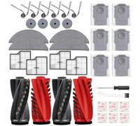 Juego de accesorios para robot aspirador Roborock Saros 10, 4 cepillos principales, 4 filtros, 4 almohadillas de mopa de media luna, 4 almohadillas de limpieza redondas, 6 cepillos laterales, 6 bolsas