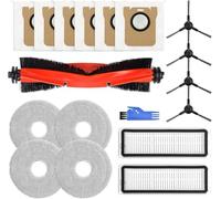 Juego de accesorios para robot aspirador Xiaómi Robot Vacuum X20 Pro/Xiaómi X20 Max, 18 piezas de repuesto incluye 1 cepillo principal, 4 toallitas, 6 bolsas de polvo, 2 filtros, 4 cepillos laterales