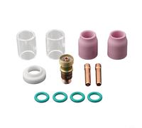 Juego de accesorios para soplete de soldadura Tig de 12 piezas para Stubby para lente de gas con 10 tazas de vidrio resistentes al calor compatibles con Wp-17 o 18 o 26 para Tig para antorchas para