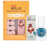 Juego de accesorios para uñas Miss Nella Kids + esmalte de uñas Blue The Candles: esmalte de uñas Peel Off, pegatinas de uñas, tatuajes, lima de uñas y separadores de dedos de los pies