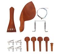 Juego de accesorios para violín 4/4 |Mentonera/Cordal/Clavijas de madera de azufaifa sin teñir |Afinadores finos de metal y clavija final |Piezas de repuesto para violín string)