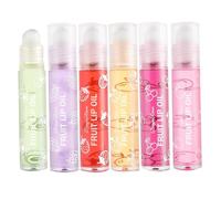 Juego de aceite labial 6 piezas hidratantes nutritantes frutas brillo labial brillo sin punta juego de transparente de larga duración hidratante para labios secos y agrietados..