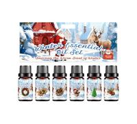 Juego de aceites aromáticos de Navidad, aceites esenciales de invierno, 6 aceites esenciales de Navidad de alta calidad para difusor, fabricación de velas, juego de regalo de aceite perfumado para