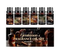 Juego De Aceites Aromáticos Para Caballero, Con 6 Aromas Distintos, 15,3x2,6x6,2cm, Aceites Aromáticos De Larga Duración, Difusor De Aromaterapia, Elegante, Para Humidificador, Coche, Perfume, Vela