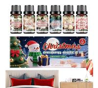 Juego De Aceites Esenciales, 6 Unidades Aceites Esenciales Navideños Para Difusor, Ambientador Otoñal para Purificador Jabón Artesanal Velas Meditación Cumpleaños Spa Sala