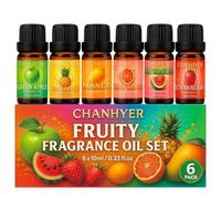 Juego de aceites esenciales- 6 x 10 ml | Green Apple,Watermelon,Strawberry,Pineapple,Blood Orange,Mango | aceites aromáticos dulces para difusor, fabricación de velas y jabón