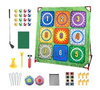 Juego de acercamiento de golf, juego de alfombrillas de entrenamiento y juego de putting para interior - 4 en 1 Ayuda al entrenamiento deportivo Accesorios de golf para la práctica en el jardín y para