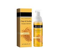 Juego de ácido glicólico limpiador facial calmante y transparente con efecto calmante y calmante. Detergente facial suave para pieles propensas a imperfecciones. No en animales (amarillo, talla única)