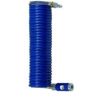 Juego de acoplamientos para manguera en espiral, acoplamiento de seguridad NW 7,4, nailon 11 PA, diámetro de manguera 9,5 x 7,9, PN a 23 °C máx. 12 bares. Longitud: 2,5 m.