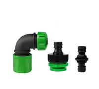 Juego de acoplamientos rápidos para manguera de jardín: acoplamiento de ángulo de 90 ° 1/2 pulgada, adaptadores universales para grifos de 1/2 pulgadas, 3/4 pulgadas, 1 pulgada y acoplamiento doble de
