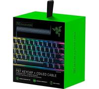 Juego de actualización de Razer con teclas PBT + cable en espiral (120 teclas PBT Doubleshot, cable USB-C a USB-A, cable de fibra trenzada) Disposición US | Negro