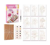 Juego de acuarela de viaje, juego de libros de trabajo de acuarela de arte, kit de mini libro de pintura, para artistas, principiantes, adultos, cuaderno de bocetos, escritorio familiar, al aire libre