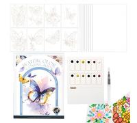Juego de acuarela: libro portátil para colorear de 6,89 x 4,88 pulgadas, páginas de color creativas, bloc de pintura de agua reutilizable | Práctica artística, aprendizaje, creatividad, desarrollo de