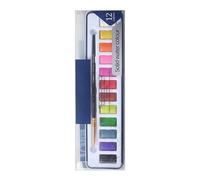 Juego de acuarela para adultos, kit completo con pincel, suministros de pintura premium, 2.75 x 8.85 pulgadas para interiores y viajes, actividad artística creativa para niños, adolescentes, adultos