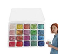 Juego De Acuarela Para Adultos,Kit De Pintura De Acuarela 20 Colores | Suministros Portátiles De Papelería Creativa Con Lentejuelas para Artistas Amateur