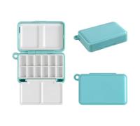 Juego de acuarelas de bolsillo de viaje, Mini paleta de pintura de plástico con bandeja de mezcla de 12 rejillas for artistas principiantes, manualidades DIY, paquete de 2 Dibujo(Groen)