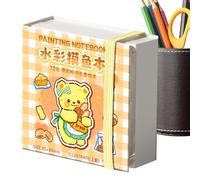 Juego de acuarelas de viaje - Lindas herramientas de pintura portátiles de dibujos animados de 12 rejillas, juego de pintura de acuarela de viaje, para viajes, hogar, manualidades, maquillaje, coche