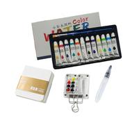 Juego de acuarelas, juego de acuarelas portátil, portátil, paleta de equipos para principiantes, amantes profesionales, aficionados al aire libre, aficionados