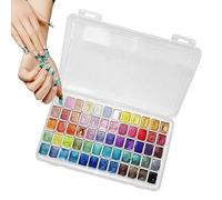 Juego de acuarelas metálicas, 60 botes de pintura brillante, kit de acuarela portátil compacto, suministros para artistas | Kit de pintura creativa para manualidades, caligrafía, arte de uñas