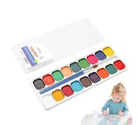 Juego de acuarelas para niños - Paleta de acuarela de dibujo | Pinturas lavables no tóxicas con pincel, 36 colores brillantes para artes y manualidades, kit de acuarela portátil para niños y proyectos