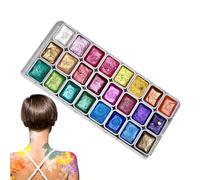Juego De Acuarelas Perlescentes - Acuarelas Metálicas Sólidas Y Sólidas, Paleta De Kit De Pintura Perlescente Artística | Kit De Pintura Artesanal Finamente Molida Para Artistas Profesionales, Stud