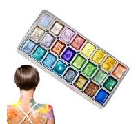 Juego De Acuarelas Perlescentes - Acuarelas Metálicas Sólidas Y Sólidas, Paleta De Kit De Pintura Perlescente Artística | Kit De Pintura Artesanal Finamente Molida Para Artistas Profesionales, Stud