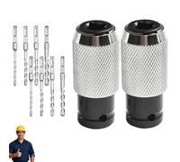 Juego de Adaptador para Martillo Rotativo, Convertidor de Taladro con 4 Brocas de Impacto, 6.3cm x 2.8cm, Adaptador Multifuncional de Martillo Eléctrico a Taladro (2set)