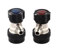 Juego de adaptadores de acoplador rápido R134a con agarre ergonómico moleteado y bloqueo a presión de 6 bolas para conexiones seguras durante el mantenimiento del sistema de CA automotriz