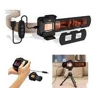 Juego de adaptadores de digitalización de película que incluye caja de luz USB 95+ 6500K con 10 niveles ajustables, soporte de montaje deslizante para 2 toboganes montados de 35 mm, soporte de