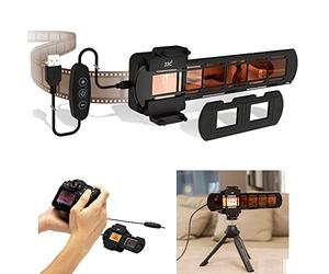 Juego de adaptadores de digitalización de película que incluye caja de luz USB 95+ 6500K con 10 niveles ajustables, soporte de montaje deslizante para 2 toboganes montados de 35 mm, soporte de