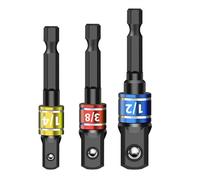 Juego de adaptadores de enchufe de grado de impacto que convierte el taladro en HighSpeedSocket Driver 1/4 pulgadas, 3/8 pulgadas, 1/2 pulgadas. Adaptadores de enchufe de impacto