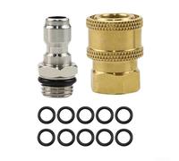 Juego de adaptadores de lavadora de alta presión, conector rápido de 1/4 pulgadas con 10 juntas tóricas, virola de acero inoxidable, para manguera de lavado a presión y uso de varita de extensión