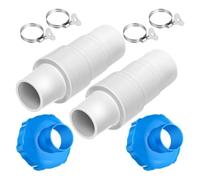 Juego de adaptadores de manguera de línea de filtro para piscinas | Acoplador de manguera de vacío con 2 adaptadores, 2 acopladores, 4 abrazaderas para mantenimiento de piscinas