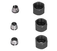 Juego de Adaptadores de Pinza Enrutadora, Kit de Acero Al Carbono de 6 Mm, 6,35 Mm y 8 Mm con Tuerca, para Recortadora y Máquina de Grabado