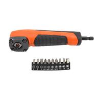 Juego de adaptadores de taladro en ángulo recto, accesorio de esquina para destornillador eléctrico con interfaz hexagonal con juego de puntas magnéticas, vástago hexagonal de (Naranja)