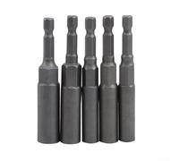 Juego de adaptadores de taladro hexagonal de 5 piezas para destornilladores eléctricos y herramientas neumáticas, fabricado con acero al cromo vanadio tratado térmicamente, diseñado para uso en