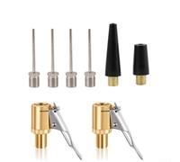 Juego de adaptadores de válvula de metal de 8 piezas para bombas de aire portátiles, herramientas multifunción para neumáticos de coche, bicicletas, pelotas, colchones de aire, kit de reparación de