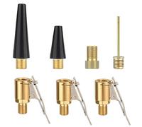 Juego de Adaptadores de Válvula Multifuncional,7 Piezas - Incluye Boquillas de Inflado, Abrazaderas y Accesorios para Compatible con Infladores y Sistemas de Aire, Para neumáticos, bicicletas, bolas