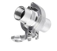 Juego de adaptadores de virola de rosca de cubierta de triple abrazadera de acero inoxidable 304: accesorio de tubería sanitaria for aplicaciones de alimentos y bebidas(MIP DN20 clamp50.5)