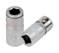 Juego de adaptadores de zócalo, 2 unids destornillador Bit Converter 1/4x6.3mm con anillo a presión, accesorios de herramientas eléctricas para taladros, para destornilladores de impacto, mecánica