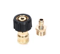 Juego de adaptadores para lavadora de alta presión de 2 piezas (diámetro interior de M22-14mm a cabeza hembra de 1/4 + diámetro interior de M22-14mm a Cabeza macho de 1/4) 5000PSI