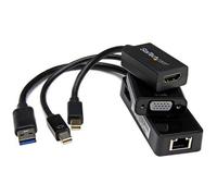 Juego de Adaptadores StarTech para Surface Pro 4/3/2 - Mini DisplayPort a VGA y HDMI - USB 3.0 de Red