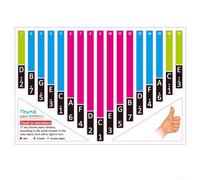 Juego de adhesivos extraíbles de PVC para kalimba de 17 teclas que apoyan la educación musical a través de la identificación visual de llaves y la práctica