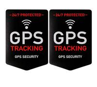 Juego de adhesivos "GPS TRACKING", 2 pzs, 5 x 3,5 cm, lámina autoadhesiva, adhesivo exterior, adhesivo de advertencia para interiores y exteriores, adhesivo antirrobo, adhesivo de alarma GPS