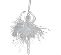 Juego de adornos colgantes acrílicos de Navidad con acabado transparente similar al cristal, decoraciones navideñas plateadas con estrellas, ángeles, lazos y figuras bailando para exhibición de árbol