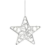 Juego de adornos colgantes dorados para árbol de Navidad en estrellas, campanas, plumas y figuras, plástico galvanizado para decoración festiva, ligero y duradero en oro y plata
