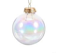 Juego de adornos colgantes rellenables, 12 bolas transparentes con cubiertas doradas desmontables (10 cm)