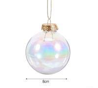 Juego de adornos colgantes rellenables, 12 bolas transparentes con cubiertas doradas desmontables (8 cm)